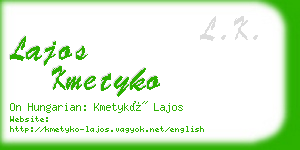 lajos kmetyko business card